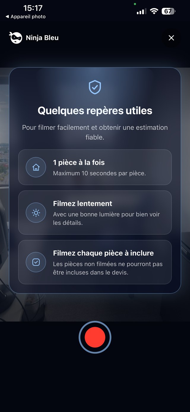 L'écran du tunnel au moment de filmer, sur un téléphone.
